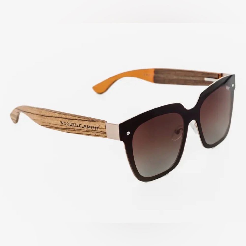 NEW Wooden Elements Bodega Bay Sunglasses Olive Wood Oversized